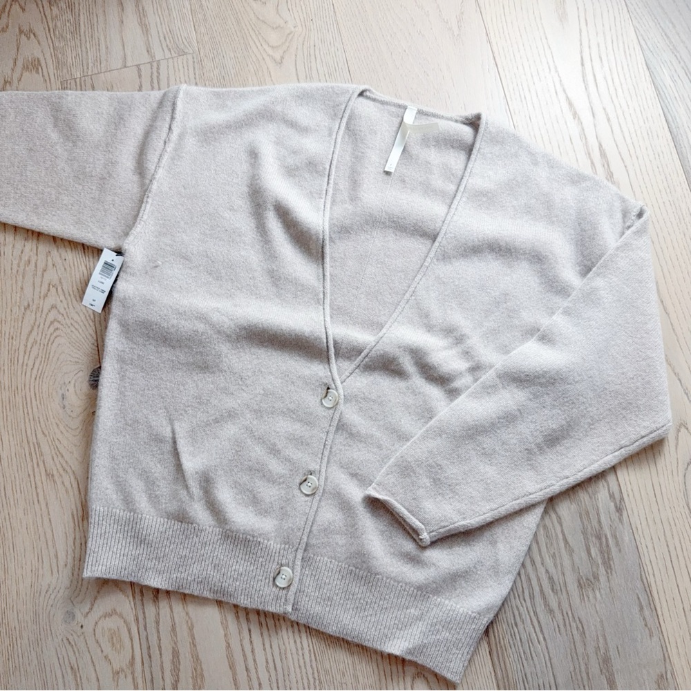 Aritzia Cashmere 100% Beige Cardigan Sweater